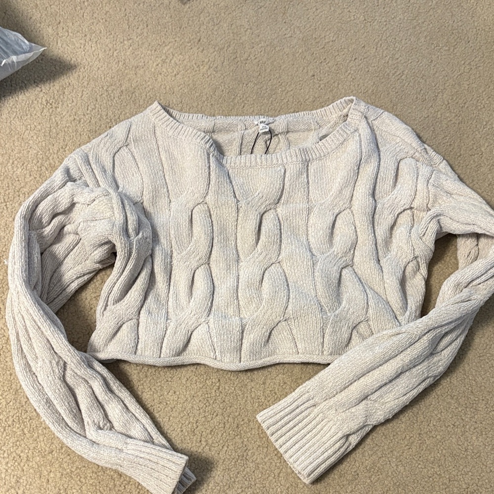 Garage Cream Cable Knit Sweater